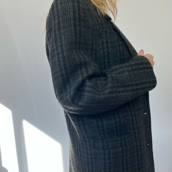 Vintage Trek Plaid Preppy Academia Blazer Jacket Shacket Oversized L XL Leather - Picture 15 of 15